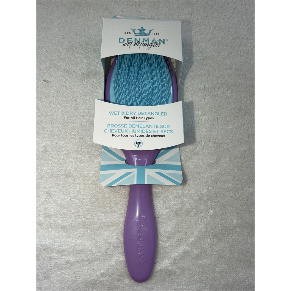 Denman Wet Detangler Detangling Brush All Hair Types Vegan Purple Blue D095SVLT
